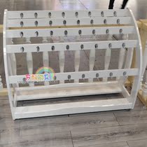 New Kindergarten Early Education Center Childrens towel rack removable cup holder storage rack Curved wooden towel rack