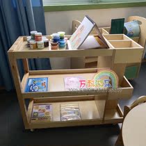 Kindergarten childrens studio art desk painting art cabinet wooden storage rack removable cabinet paper finishing cabinet