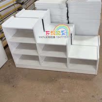 New product kindergarten childrens ladder shape high and low cabinet partition cabinet toy cabinet storage cabinet early education center white cabinet