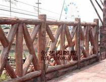 Cement door Garden Park residential area tourist area decorative wood grain guardrail cement wood decorative fence