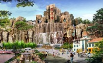 Cement large sculpture cement GRC simulation Banyan Tree large rockery imitation wooden bridge rockery simulation tree money tree