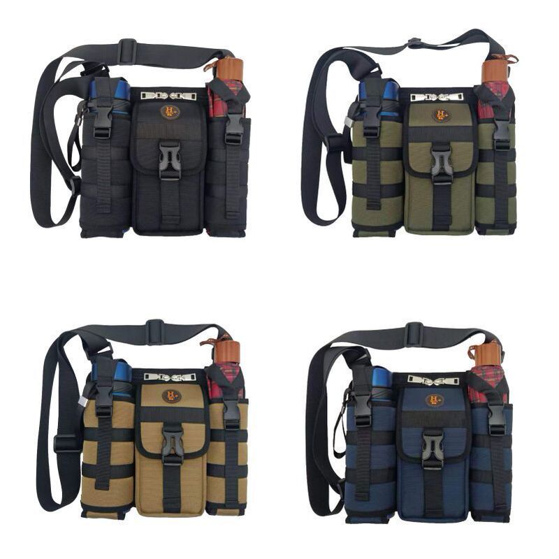 New Style Travel Backpack for Middle-Aged and Elderly People, Outdoor Leisure Shoulder Crossbody Bag, Travel Bag, Umbrella and Water Bottle Bag, Fashionable