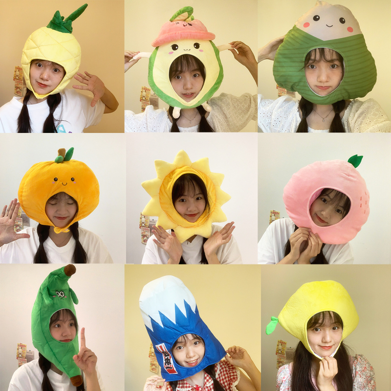 ins Funny Headgear Hat Cartoon Rabbit Animal Fruit Christmas Headwear Creative Photo Props Performance Props ins Funny Headgear Hat Cartoon Rabbit Animal Fruit Christmas Headwear Creative Photo Props Performance Props