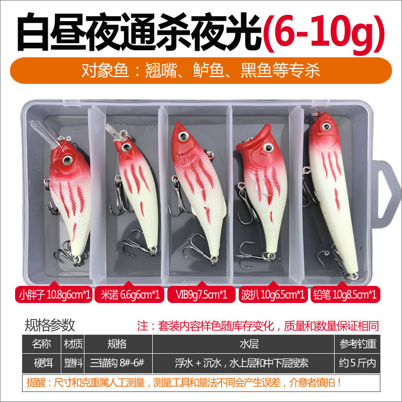 Day and night universal red head Lua fat 6 - 10g floating water minob pickup small fat pencil VIB bait bait