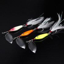 Clearance fishing house with feather belt rotating sequin 10 grams 15 grams fake bait Road bass Mandarin Fish Mouth