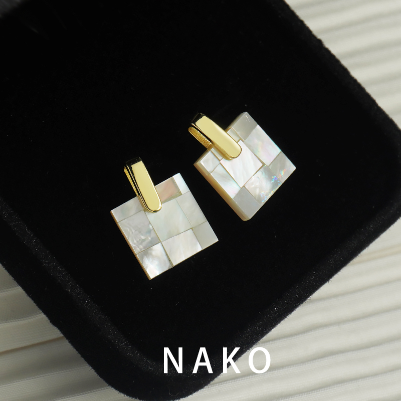 NAKO earrings 2022 new trendy sterling silver temperament shell Japanese and Korean simple high-end light luxury earrings earrings women