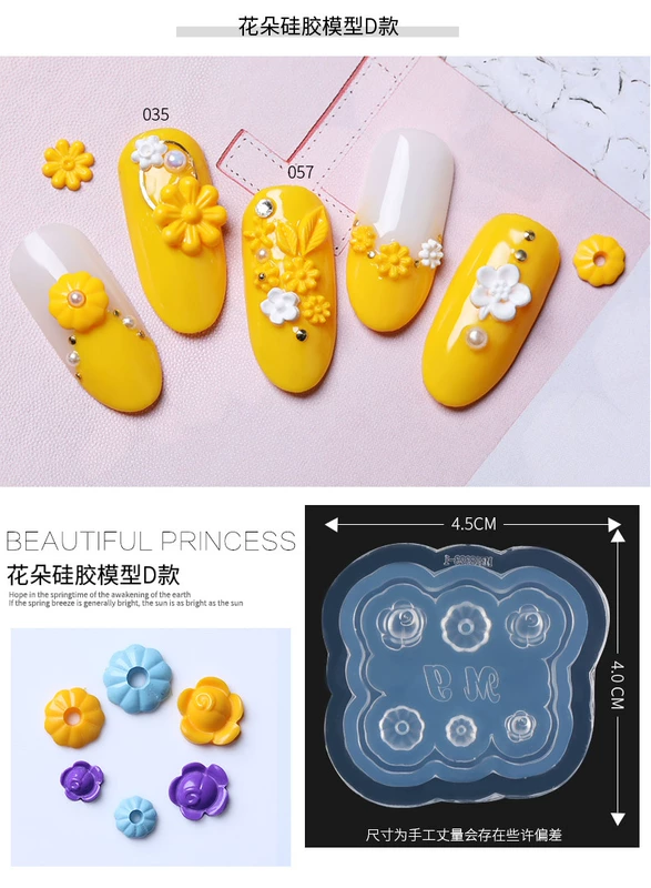 KaSi Nhật Bản Làm móng tay Silicone Khuôn Hoa nhỏ Hoa Daisy Khắc Epoxy Quang trị liệu Nail Ba Lan Keo Nail Trang sức Công cụ bộ dụng cụ làm nail cơ bản