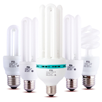 Foshan lighting energy saving bulb 2U3U type tricolour E27 screw mouth home electronic fluorescent lamp 5w8w11w13w