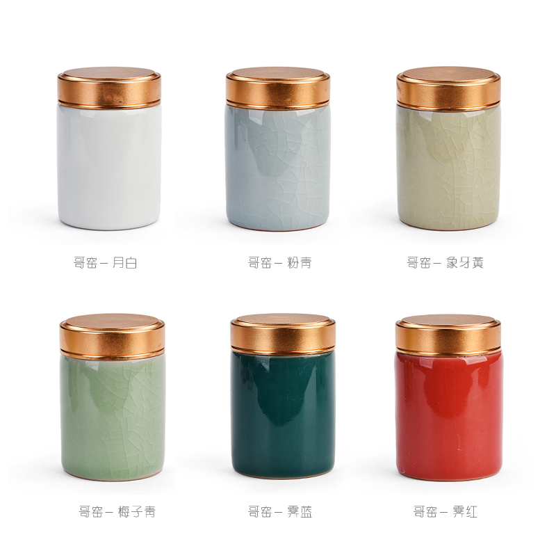 Hongbo Yipin Celadon Mini Small Seal Tea Can Ceramic Portable Small Can Tea Home Travel Tea Set Tea Box bình trà thủy tinh