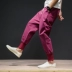 2019 mùa thu mới Nhật Bản retro nam lỏng lẻo chân chín quần nam vải lanh xu hướng quần dài - Quần mỏng Quần mỏng
