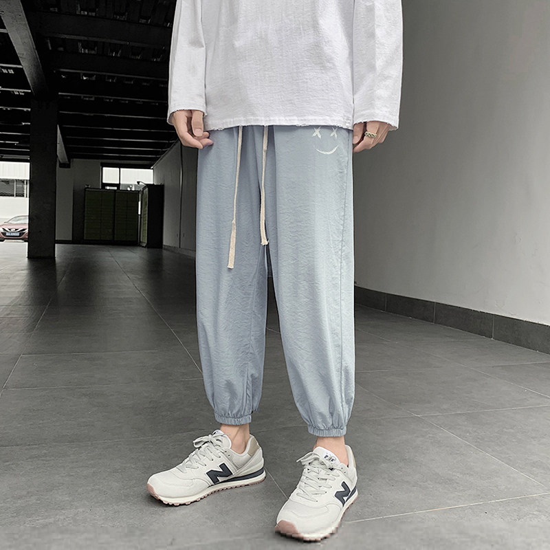 Casual Pants Men 90% Pants Spring Fall Sports Pants Korean Version Trend Guys Loose 100 lap pins Couple Pants