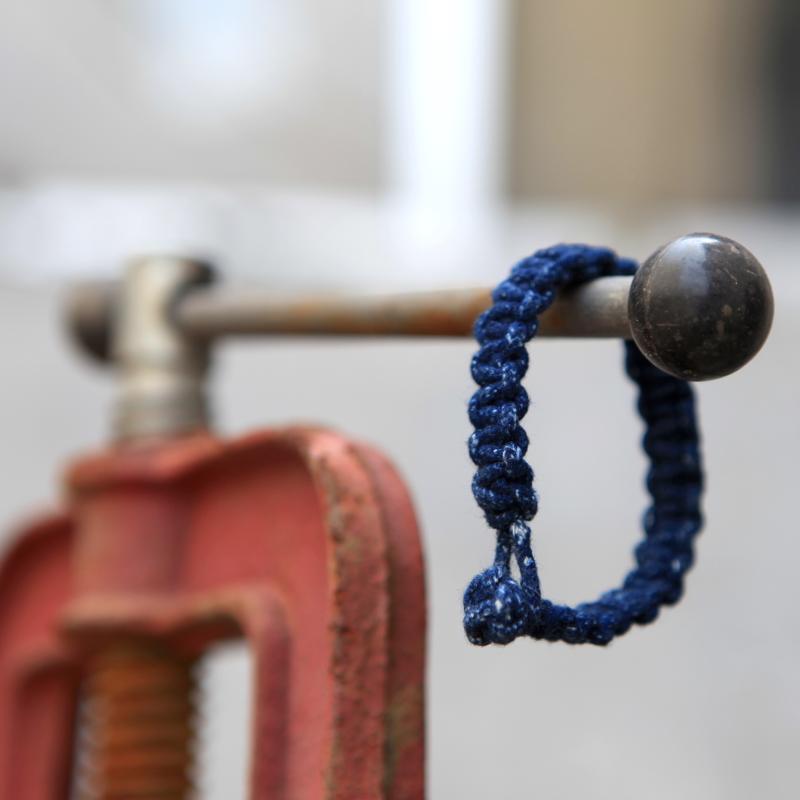 Indigo Dian Blue Dyed Handmade DIY Braided Rope Bracelet Plant Dyed Retro Bracelet Vintage Bracelet