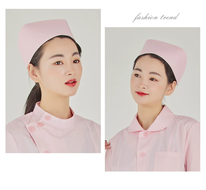 Dày mũ y tá nữ mũ lưỡi trai bệnh viện trắng hồng xanh thanh mũ phòng khám mỏng kích thước lớn y tá cách đội mũ y tế bao trùm tóc y tế