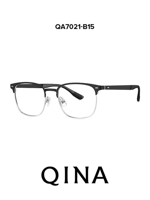 Qina glasses frame 2025 new myopia mirror eyebrow frame men's lightweight titanium half-frame business mirror square QA7021