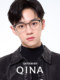 QINA Qina glasses 2025 new myopia glasses business eyebrow frame for men titanium half frame can be equipped with prescription QA7008