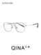 QINA's new frame anti-blue light myopia glasses retro small frame slimming men's and women's glasses QJ7222