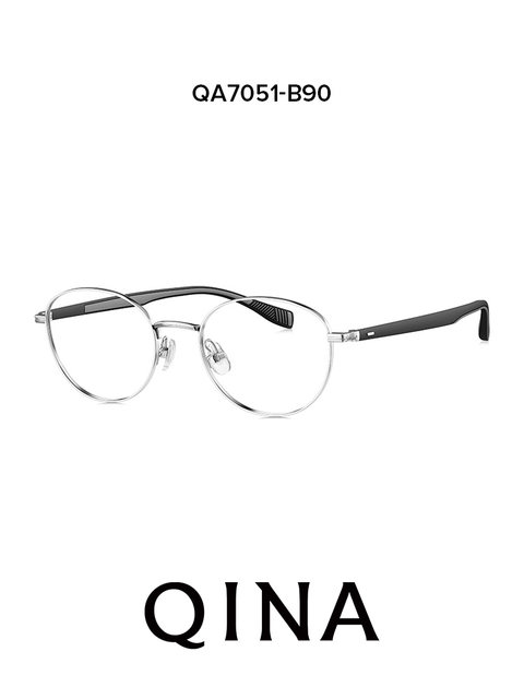 Qina's 25-year new myopia glasses frame lightweight titanium frame retro frame women's round frame can be matched with prescription men's QA7051
