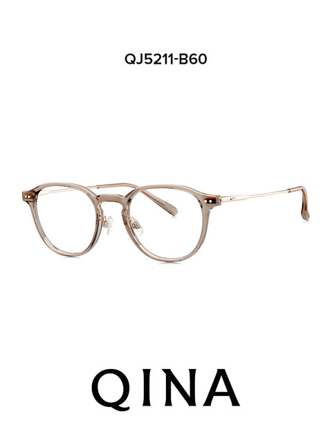 QINA Qina 26 new product plain black frame glasses for short-sighted women can be equipped with anti-blue light high-end frames for men QJ5211