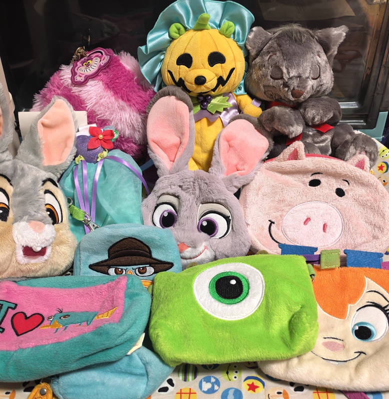 Japanese Disney Second-Hand Ham Pig Sam, Judy, Terry, Pumpkin Plush Crossbody Bag Storage Bag