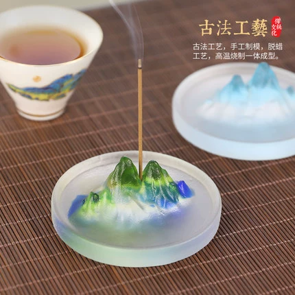 思友 Liuli Siang вставил крытый ароматный ароматный ароматный агарвудский сандаловой кусочек чайная церемония Zen Home Decoration