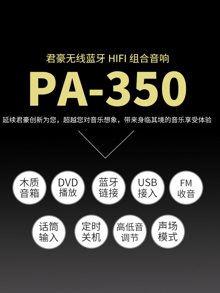 Kinghopepa-350 Desktop All-In-One Dvd/Cd Player Combo Audio Bluetooth Bedroom Radio Speaker