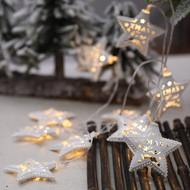 Christmas decorations light string warm light LED light string scene placement of Christmas tree pendants shop window hangings