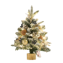 2023 New Christmas Decorative Flocking Nobelson Christmas Tree Package Home Small Mini Desktop Ornaments