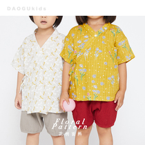 DAOGU DAOGU summer kimono yukata Hanfu Girls boys children floral dragonfly anti-light lacing