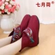 Lotus tháng 7 Bài viết miễn phí * Giày Bắc Kinh cũ 2018 Booties mùa thu và mùa đông giày boot nữ cổ thấp đế bằng