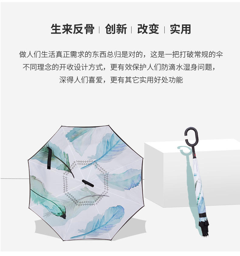 娅恩歌 卡通双层伞面 长柄反向伞 图4