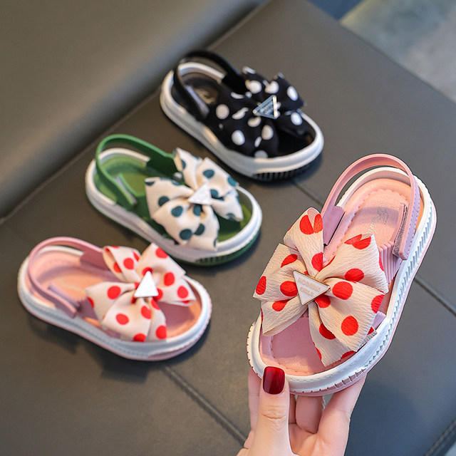 Girls sandals summer fashion Korean version of the open toe large and medium children non-slip students anti-collision girls princess beach sandals