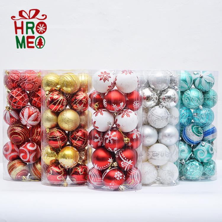 Hromeo Christmas decorations 6cm white colour polo hand painted Christmas balls Christmas tree pendant suspended ceiling hanging decoration