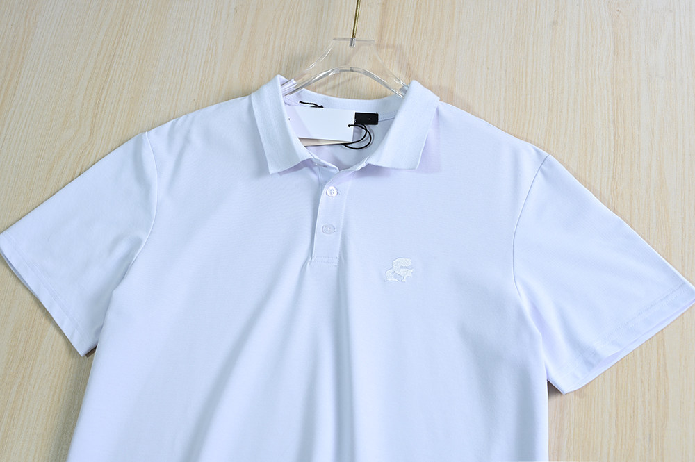 Футболка polo, простой и элегантный дизайн, с вышивкой, оверсайз, короткий рукав 