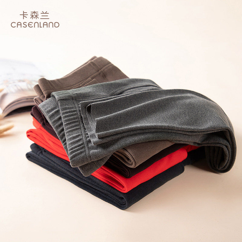 Kassenland men's sanitary pants single piece sanitary pants thermal pants with tight body heat storage fiber plus suede bottom warm pants man