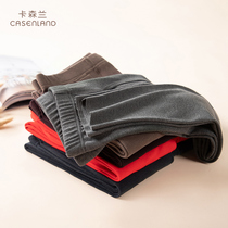 Kassenland mens fall pants single piece line pants thermal pants with tight body heat storage fiber plus suede beating bottom warm pants man