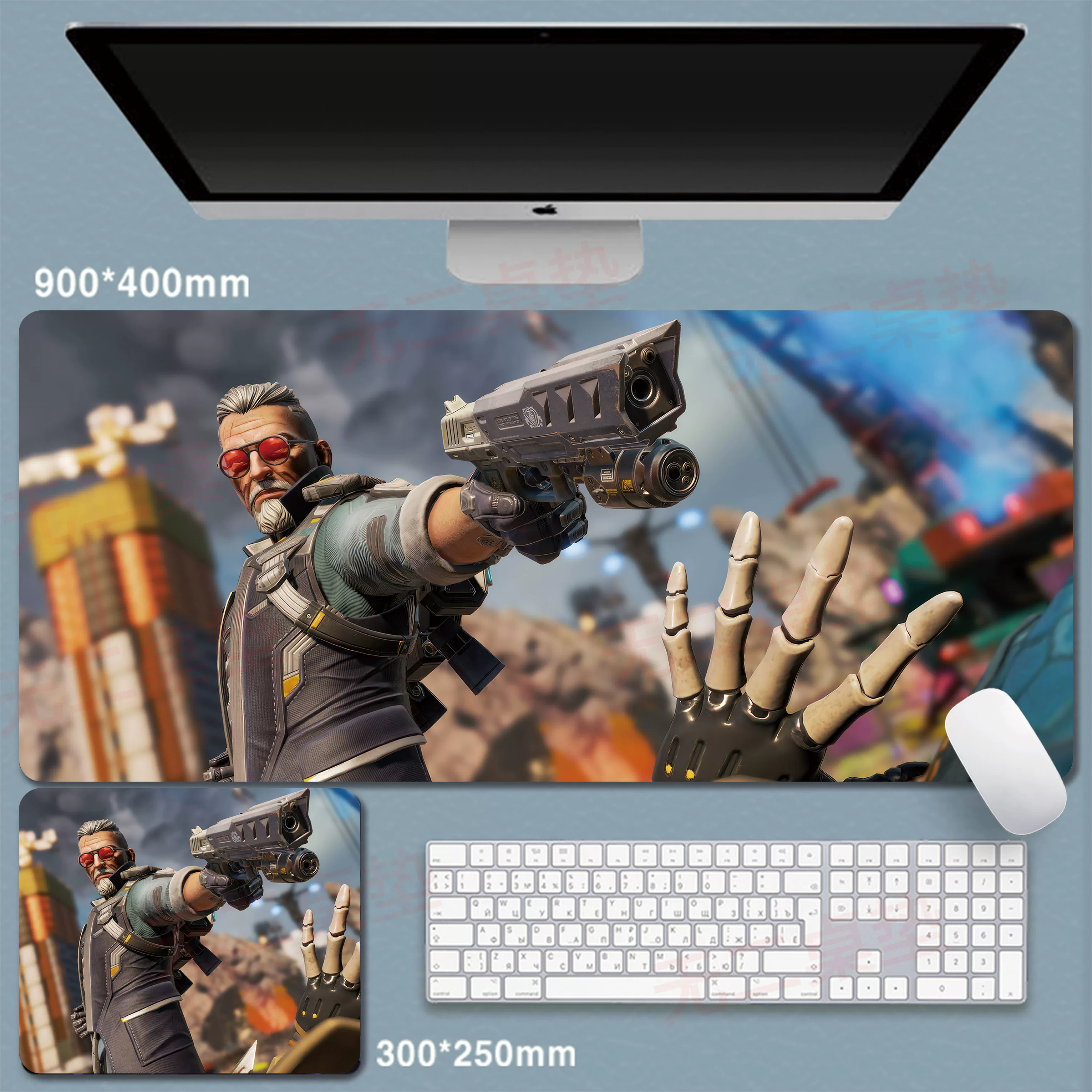 Сверхбольшая игровая мышиная подложка APEX с подписью, анимация персонажа, киберспорт, интернет-кафе, офис, компьютерный стол, подложка для мыши на заказ