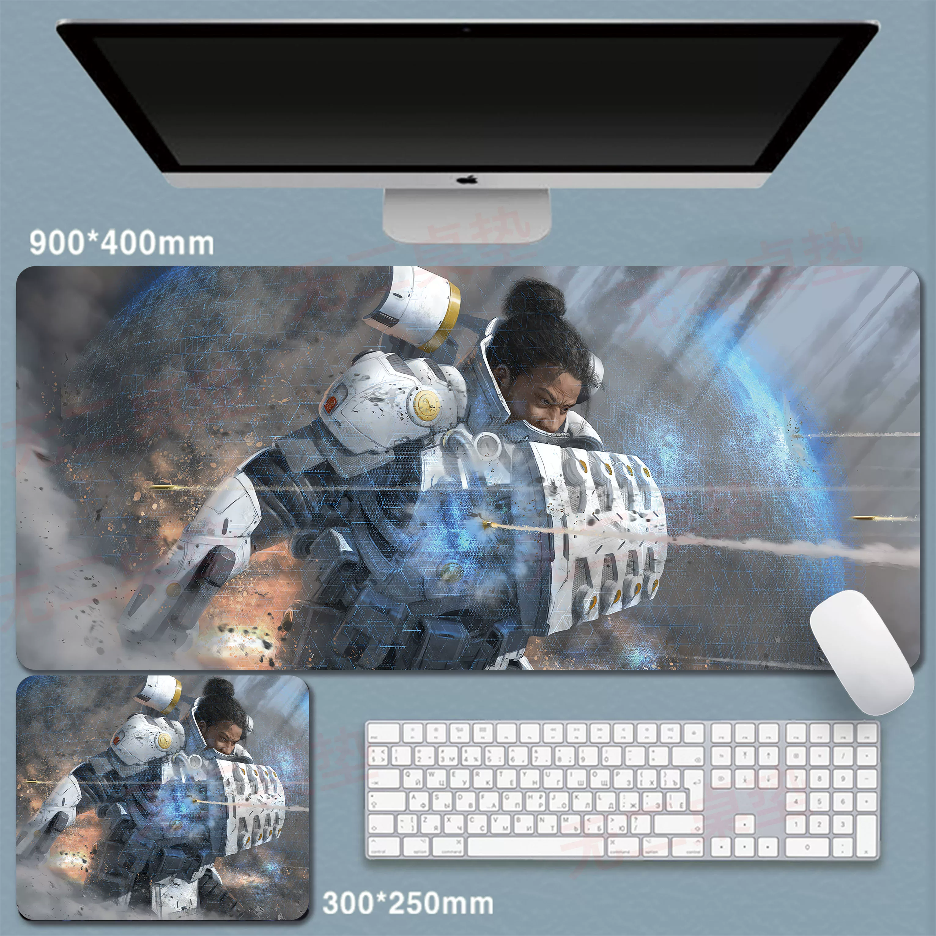 Сверхбольшая игровая мышиная подложка APEX с подписью, анимация персонажа, киберспорт, интернет-кафе, офис, компьютерный стол, подложка для мыши на заказ