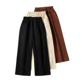 Шерстяные демисезонные штаны, 2019, высокая талия, оверсайз, увеличенная толщина, свободный прямой крой