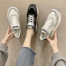Net red father shoes womens ins tide 2021 spring and summer new students Hong Kong style thick bottom Joker casual Forrest shoes