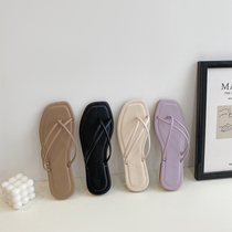 Flip slippers Women summer wear 2021 new fashion flat non-slip clip feet cool ins tide seaside sandals