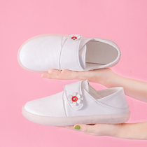 Small white nurse shoes womens soft sole 2021 autumn not tired foot flat sole shoes Joker comfortable non-slip pregnant women Bean shoes