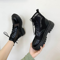 Martin boots female 2021 new summer thin thick-soled Net red thin boots British wind hollow mesh short boots