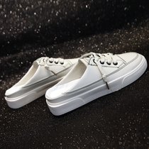 Sanders and slippers women wear 2021 summer new net red Korean version of Joker heels no heel lazy man Baotou half drag small white shoes