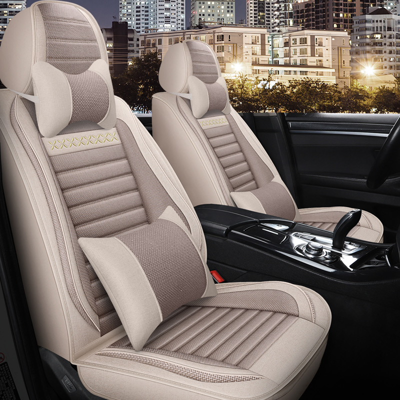 Полностью закрытая подушка автокресла four seasons универсальный чехол для сидений из льняной ткани 