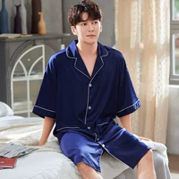 259 shirt long version navy blue male