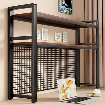 Grid desktop storage rack office computer desk multi-layer bookshelf home countertop desk storage hole board