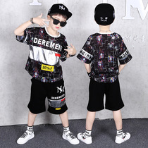 Two sets of handsome hip-hop dances in the new children's short-sleeved clothes for boy summer suit model 2022