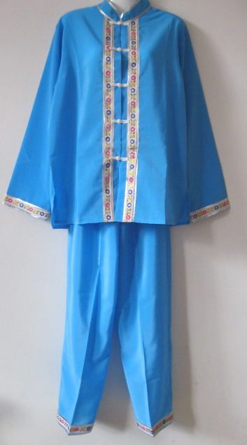 Ethnic Minority Dance Costumes New Blue Dai Men's Costumes Hulusi Playing Dance Costumes