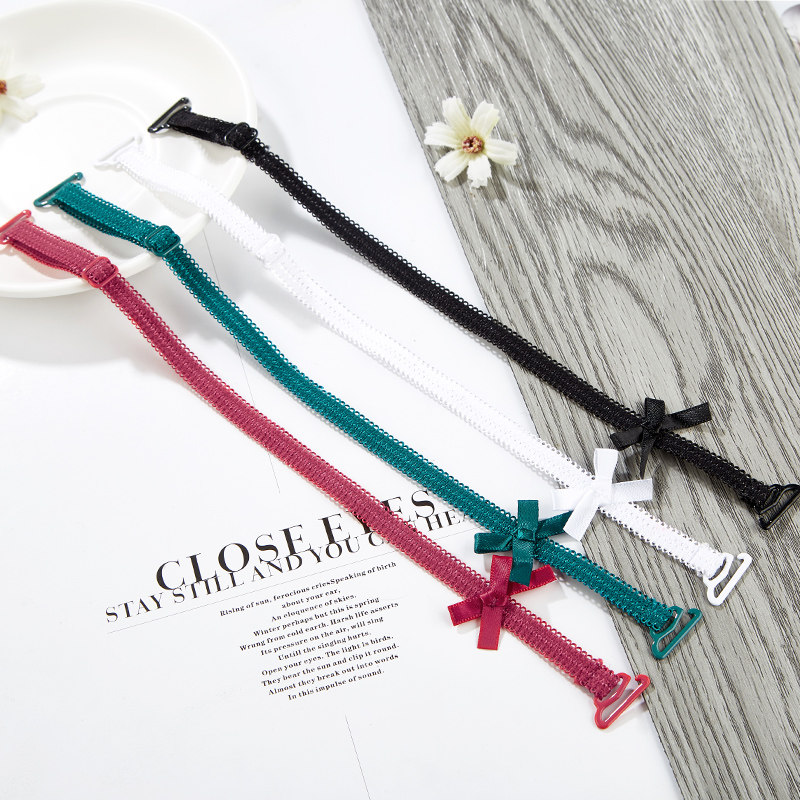 Lace Butterfly Knot Shoulder Strap Woman Beauty Back Sexy no scar underwear Shoulder Strap Subbra Adjustment Type Transparent Invisible strap