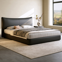 Cream style leather bed modern simple double bed master bedroom high-end atmospheric storage bed 1 5 meters 1 8 soft bed